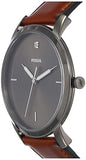 Buy Shop Fossil The Minimalist 3H Grey Dial Brown Leather Strap Watch for Men - FS5479 USA Online