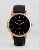 Buy Shop Fossil The Minimalist Black Dial Black Leather Strap Watch for Men - FS5376 USA Online