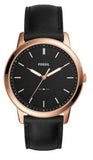 Buy Shop Fossil The Minimalist Black Dial Black Leather Strap Watch for Men - FS5376 USA Online
