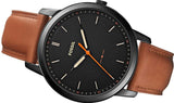 Buy Shop Fossil The Minimalist Black Dial Brown Leather Strap Watch for Men - FS5305 USA Online