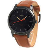 Buy Shop Fossil The Minimalist Black Dial Brown Leather Strap Watch for Men - FS5305 USA Online