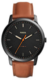 Buy Shop Fossil The Minimalist Black Dial Brown Leather Strap Watch for Men - FS5305 USA Online