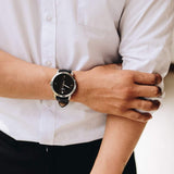 Buy Shop Fossil The Minimalist Carbon Series Black Dial Black Leather Strap Watch for Men - FS5497 USA Online