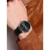 Buy Shop Fossil The Minimalist Carbon Series Black Dial Black Leather Strap Watch for Men - FS5497 USA Online