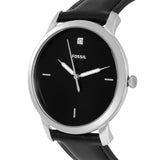 Buy Shop Fossil The Minimalist Carbon Series Black Dial Black Leather Strap Watch for Men - FS5497 USA Online