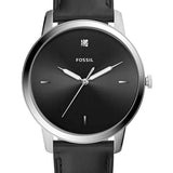 Buy Shop Fossil The Minimalist Carbon Series Black Dial Black Leather Strap Watch for Men - FS5497 USA Online