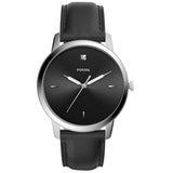 Buy Shop Fossil The Minimalist Carbon Series Black Dial Black Leather Strap Watch for Men - FS5497 USA Online