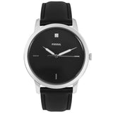 Buy Shop Fossil The Minimalist Carbon Series Black Dial Black Leather Strap Watch for Men - FS5497 USA Online