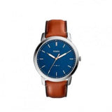 Buy Shop Fossil Minimalist Blue Dial Brown Leather Strap Watch for Men - FS5304 USA Online