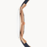 Buy Shop Fossil The Minimalist Slim White Dial Blue Leather Strap Watch for Men - FS5371 USA Online