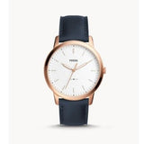 Buy Shop Fossil The Minimalist Slim White Dial Blue Leather Strap Watch for Men - FS5371 USA Online
