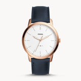 Buy Shop Fossil The Minimalist Slim White Dial Blue Leather Strap Watch for Men - FS5371 USA Online