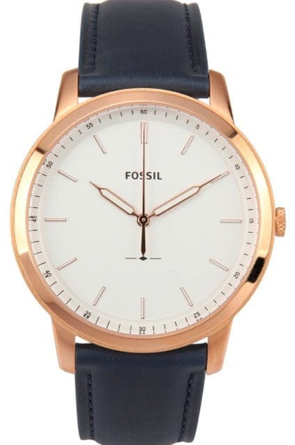 Buy Shop Fossil The Minimalist Slim White Dial Blue Leather Strap Watch for Men - FS5371 USA Online