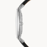 Buy Shop Fossil The Minimalist Three Hand Black Dial Black Leather Strap Watch for Men - FS5398 USA Online