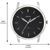 Buy Shop Fossil The Minimalist Three Hand Black Dial Black Leather Strap Watch for Men - FS5398 USA Online