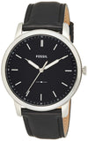 Buy Shop Fossil The Minimalist Three Hand Black Dial Black Leather Strap Watch for Men - FS5398 USA Online