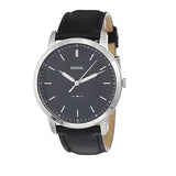 Buy Shop Fossil The Minimalist Three Hand Black Dial Black Leather Strap Watch for Men - FS5398 USA Online