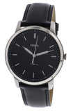 Buy Shop Fossil The Minimalist Three Hand Black Dial Black Leather Strap Watch for Men - FS5398 USA Online