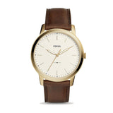 Buy Shop Fossil The Minimalist White Dial Brown Leather Strap Watch for Men - FS5397 USA Online
