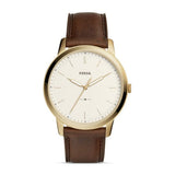 Buy Shop Fossil The Minimalist White Dial Brown Leather Strap Watch for Men - FS5397 USA Online