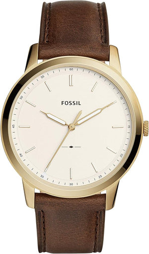 Buy Shop Fossil The Minimalist White Dial Brown Leather Strap Watch for Men - FS5397 USA Online