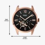 Buy Shop Fossil Townsman Automatic Black Dial Black Leather Strap Watch for Men - ME3170 USA Online