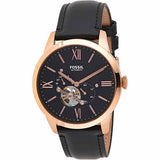 Buy Shop Fossil Townsman Automatic Black Dial Black Leather Strap Watch for Men - ME3170 USA Online