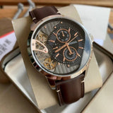 Buy Shop Fossil Townsman Automatic Black Dial Brown Leather Strap Watch for Men - ME1163 USA Online