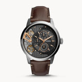 Buy Shop Fossil Townsman Automatic Black Dial Brown Leather Strap Watch for Men - ME1163 USA Online