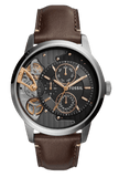 Buy Shop Fossil Townsman Automatic Black Dial Brown Leather Strap Watch for Men - ME1163 USA Online