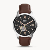 Buy Shop Fossil Townsman Automatic Black Dial Brown Leather Strap Watch for Men - ME3061 USA Online