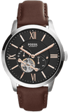 Buy Shop Fossil Townsman Automatic Black Dial Brown Leather Strap Watch for Men - ME3061 USA Online