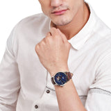 Buy Shop Fossil Townsman Automatic Blue Dial Brown Leather Strap Watch for Men - ME3110 USA Online