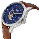Buy Shop Fossil Townsman Automatic Blue Dial Brown Leather Strap Watch for Men - ME3110 USA Online