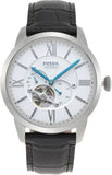 Buy Shop Fossil Townsman Automatic Chronograph White Dial Blue Leather Strap Watch for Men - ME3167 USA Online