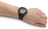 Buy Shop Fossil Townsman Automatic Skeleton Black Dial Black Steel Strap Watch for Men - ME3197 USA Online