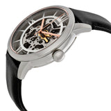 Buy Shop Fossil Townsman Automatic Skeleton Silver Dial Black Leather Strap Watch for Men - ME3041 USA Online