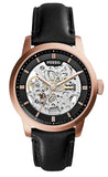 Buy Shop Fossil Townsman Automatic Skeleton Black Dial Black Leather Strap Watch for Men - ME3084 USA Online