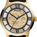 Buy Shop Fossil Townsman Automatic Skeleton Black Dial Black Leather Strap Watch for Men - ME3210 USA Online