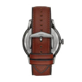Buy Shop Fossil Townsman Automatic Skeleton Black Dial Brown Leather Strap Watch for Men - ME3181 USA Online