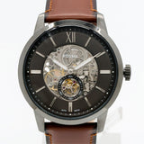 Buy Shop Fossil Townsman Automatic Skeleton Black Dial Brown Leather Strap Watch for Men - ME3181 USA Online