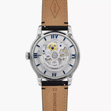 Buy Shop Fossil Townsman Automatic Skeleton Blue Dial Black Leather Strap Watch for Men - ME3200 USA Online