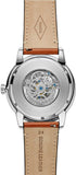 Buy Shop Fossil Townsman Automatic Skeleton Blue Dial Brown Leather Strap Watch for Men - ME3154 USA Online