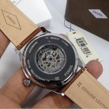 Buy Shop Fossil Flynn Automatic Black Dial Brown Leather Strap Watch for Men - BQ2270 USA Online