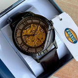 Buy Shop Fossil Townsman Automatic Skeleton Brown Dial Brown Leather Strap Watch for Men - ME3098 USA Online