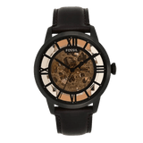Buy Shop Fossil Townsman Automatic Skeleton Brown Dial Brown Leather Strap Watch for Men - ME3098 USA Online