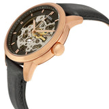 Buy Shop Fossil Townsman Automatic Skeleton Black Dial Black Leather Strap Watch for Men - ME3084 USA Online