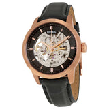 Buy Shop Fossil Townsman Automatic Skeleton Black Dial Black Leather Strap Watch for Men - ME3084 USA Online