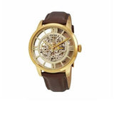 Buy Shop Fossil Townsman Automatic Skeleton Gold Dial Brown Leather Strap Watch for Men - ME3043 USA Online