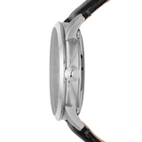 Buy Shop Fossil Townsman Automatic Skeleton Silver Dial Black Leather Strap Watch for Men - ME3041 USA Online